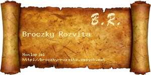 Broczky Rozvita névjegykártya
